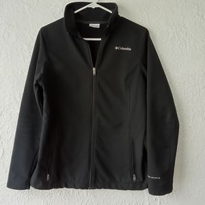 Columbia OMNI-SHIELD Black Women's Sz Med Lightweight Jacket Zip Front Zip Pkts☺